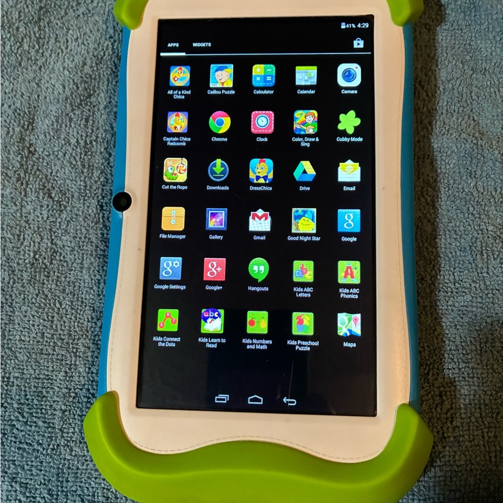 Kids' Blue and White Tablet with Green Case - Picture 3 of 5